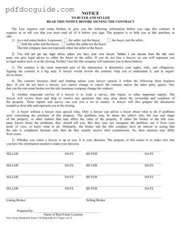 New Jersey 118 Form