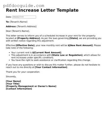Attorney-Verified Rent Increase Letter Template