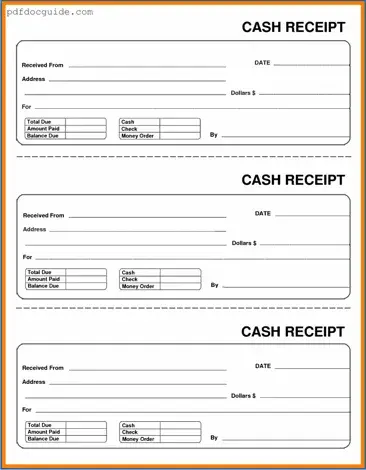 Cash Receipt Form