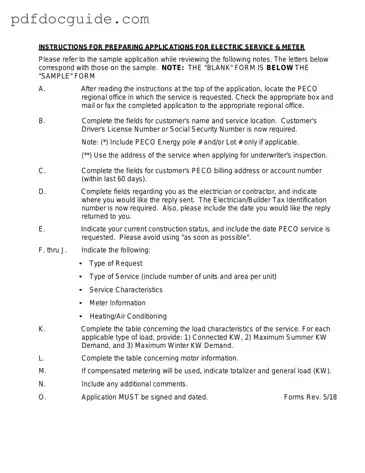 Peco Service And Meter Application Form