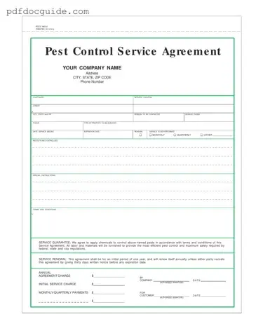 Pest Control Contract Form