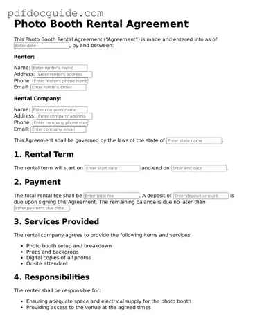 Attorney-Verified Photo Booth Rental Agreement Template