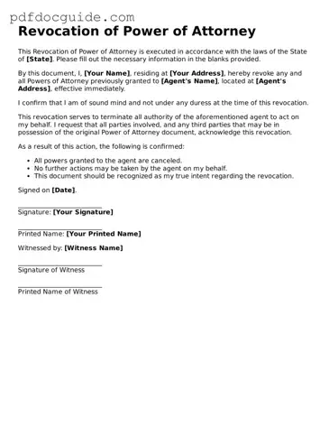 Attorney-Verified Revocation of Power of Attorney Template