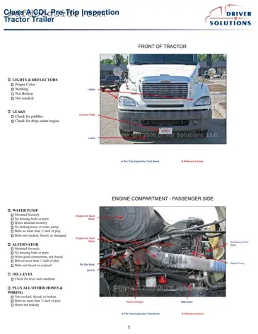 Pre Trip Inspection Checklist Form