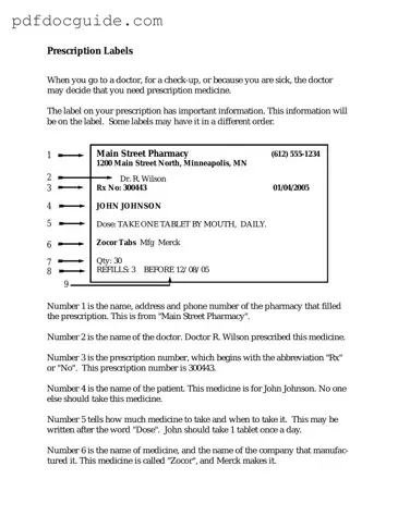 Prescription Label Form