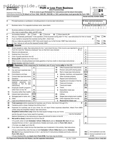 IRS Schedule C 1040 Form
