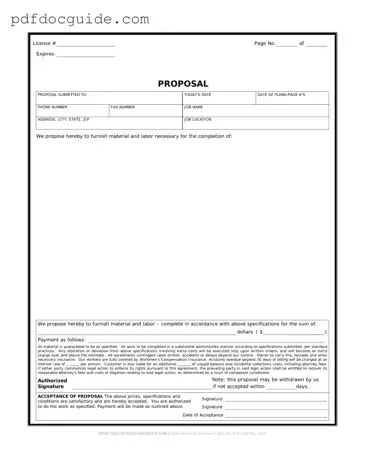 Construction proposal form Form
