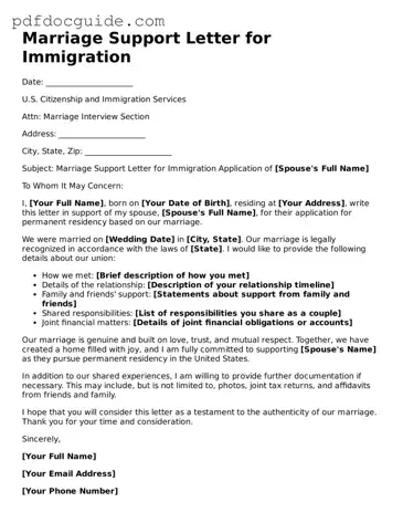 Attorney-Verified Marriage Support Letter for Immigration Template