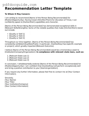 Attorney-Verified Recommendation Letter Template