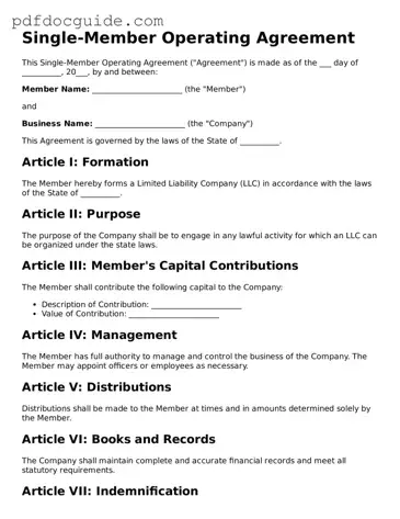 Attorney-Verified Single-Member Operating Agreement Template