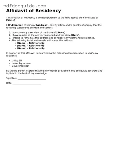 Attorney-Verified Affidavit of Residency Template