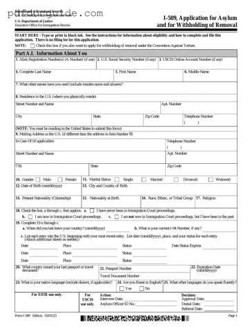 USCIS I-589 Form