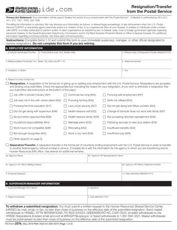 Usps Resignation Form