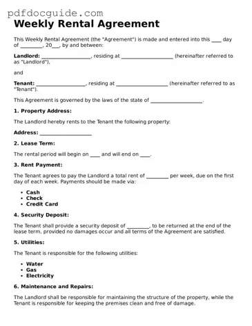Attorney-Verified Weekly Rental Agreement Template