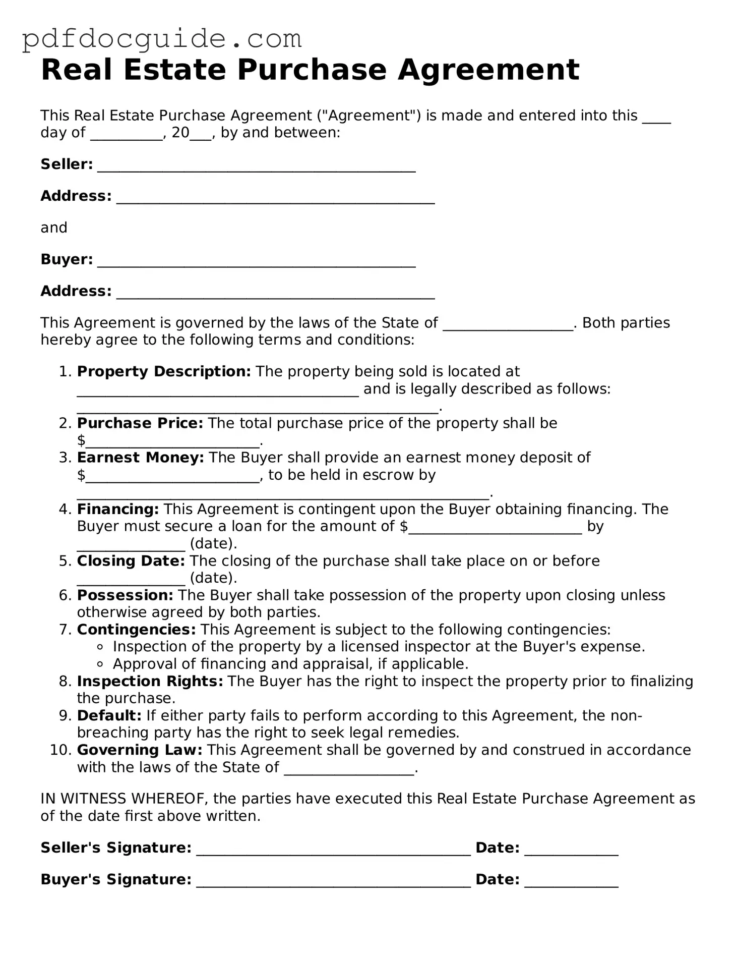 Attorney-Verified Real Estate Purchase Agreement Template