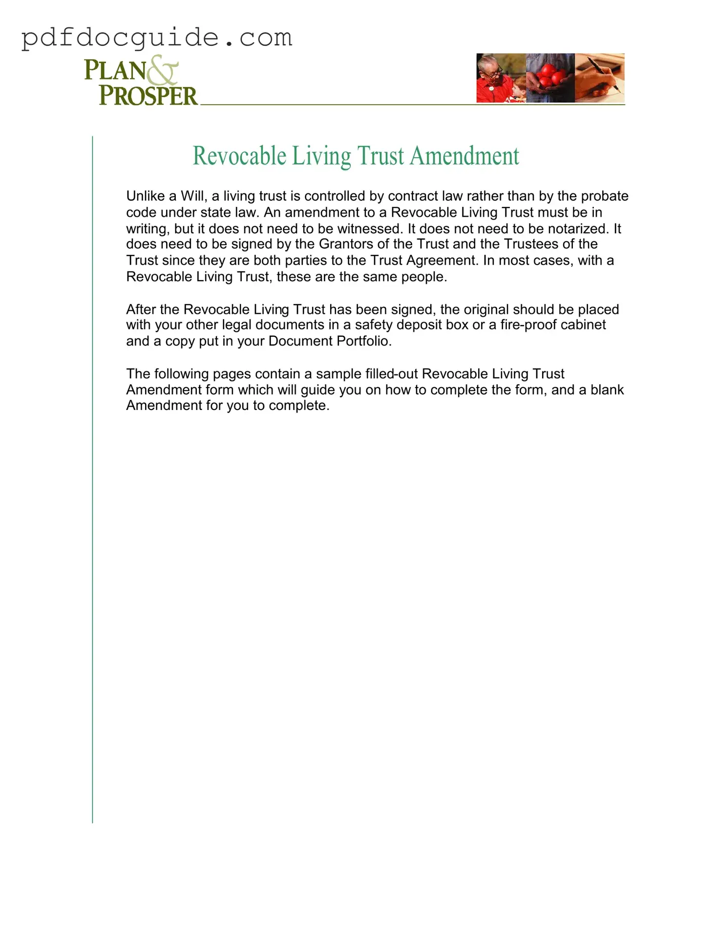 Trust Amendment Form