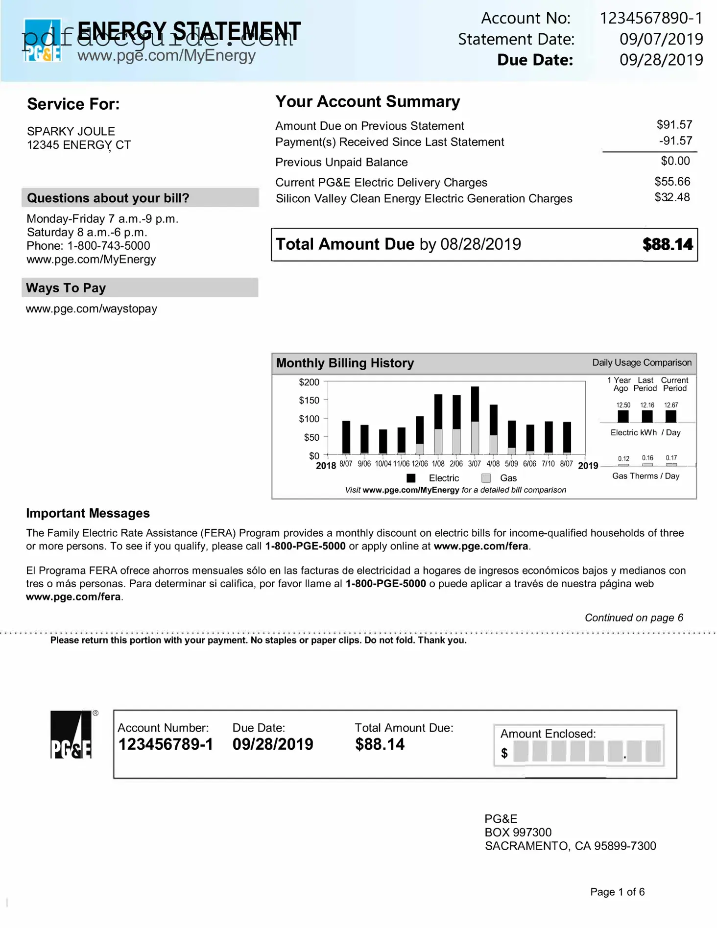 Utility Bill Form