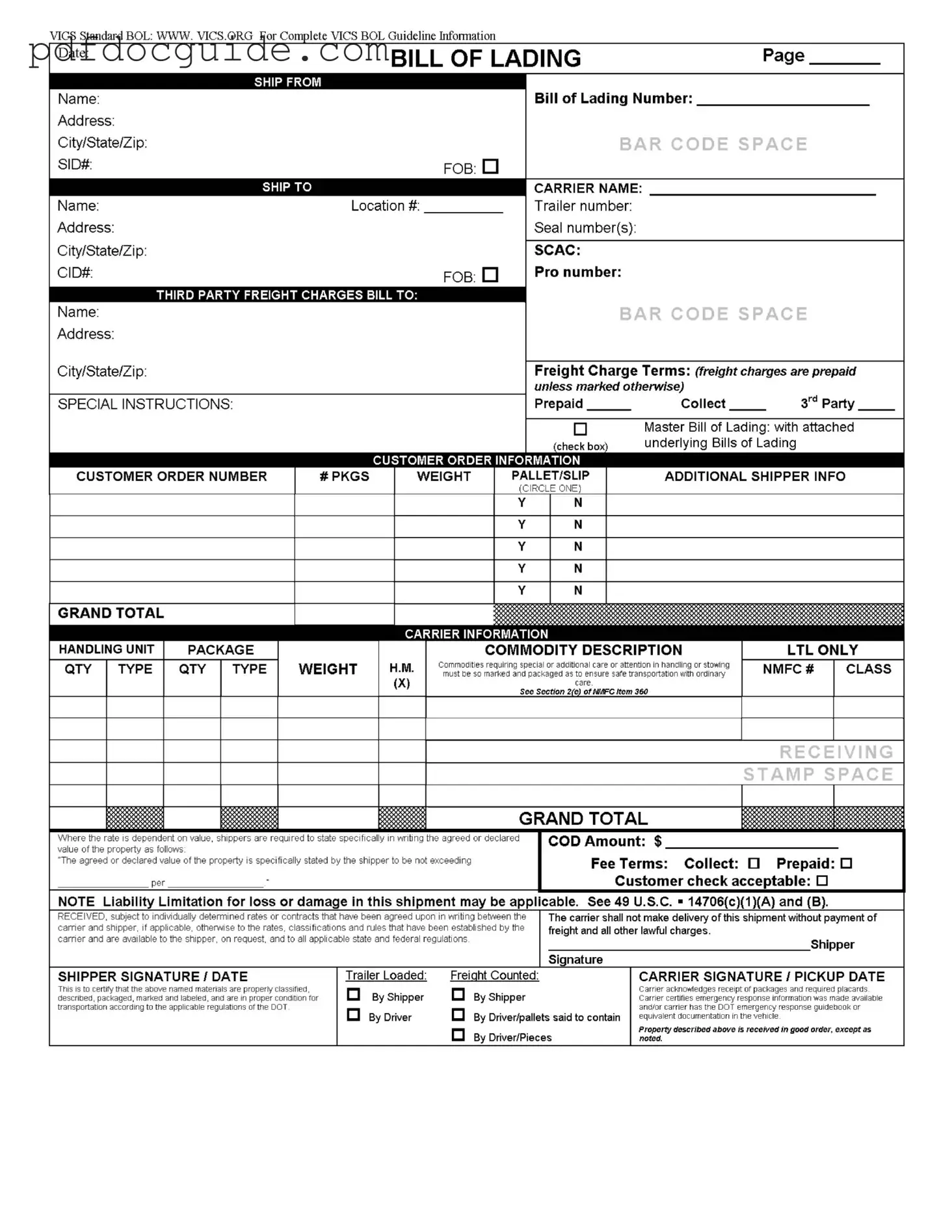 Vics Bol Form